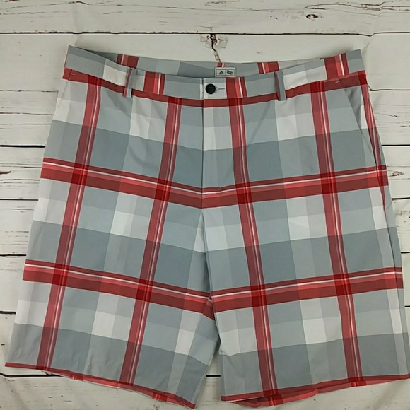 red adidas golf shorts
